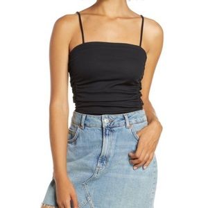 Free People Tops - NWT Free People Black Ruched Bodysuit Free People Tops - NWT Free People Black Ruched Bodysuit